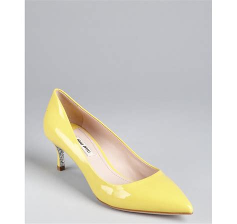 miu miu yellow shoes|miu miu heels.